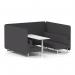 Brixworth 6 Seater Bench Booth With White Legs And White Table With White Leg In X2 Fabric - Arithmetic Panels And Sofa SF004690