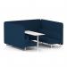 Brixworth 6 Seater Bench Booth With White Legs And White Table With White Leg In X2 Fabric - Calculus Panels And Sofa SF004691