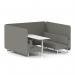 Brixworth 6 Seater Bench Booth With White Legs And White Table With White Leg In X2 Fabric - Number Panels And Sofa SF004693