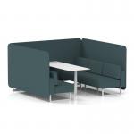 Brixworth 6 Seater Bench Booth With White Legs And White Table With White Leg In X2 Fabric - Polygon Panels And Sofa SF004694