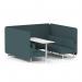 Brixworth 6 Seater Bench Booth With White Legs And White Table With White Leg In X2 Fabric - Polygon Panels And Sofa SF004694