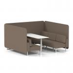 Brixworth 6 Seater Bench Booth With White Legs And White Table With White Leg In X2 Fabric - Theory Panels And Sofa SF004695
