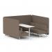 Brixworth 6 Seater Bench Booth With White Legs And White Table With White Leg In X2 Fabric - Theory Panels And Sofa SF004695