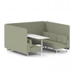 Brixworth 6 Seater Bench Booth With White Legs And White Table With White Leg In Main Line Flax Fabric - Newbury Panels And Sofa SF004698