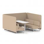 Brixworth 6 Seater Bench Booth With White Legs And White Table With White Leg In Synergy Fabric - Affix Panels And Sofa SF004702