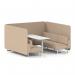 Brixworth 6 Seater Bench Booth With White Legs And White Table With White Leg In Synergy Fabric - Affix Panels And Sofa SF004702