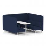 Brixworth 6 Seater Bench Booth With White Legs And White Table With White Leg In Synergy Fabric - Alike Panels And Sofa SF004703