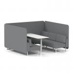Brixworth 6 Seater Bench Booth With White Legs And White Table With White Leg In Synergy Fabric - Partner Panels And Sofa SF004706