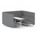 Brixworth 6 Seater Bench Booth With White Legs And White Table With White Leg In Synergy Fabric - Partner Panels And Sofa SF004706