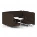 Brixworth 6 Seater Bench Booth With White Legs And White Table With White Leg In Synergy Fabric - Wed Panels And Sofa SF004707