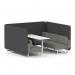 Brixworth 6 Seater Bench Booth With White Legs And White Table With White Leg In X2 Fabric - Arithmetic Panels And Number Sofa SF004720