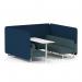 Brixworth 6 Seater Bench Booth With White Legs And White Table With White Leg In X2 Fabric - Calculus Panels And Polygon Sofa SF004721