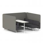 Brixworth 6 Seater Bench Booth With White Legs And White Table With White Leg In X2 Fabric - Number Panels And Arithmetic Sofa SF004723