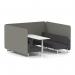 Brixworth 6 Seater Bench Booth With White Legs And White Table With White Leg In X2 Fabric - Number Panels And Arithmetic Sofa SF004723