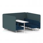 Brixworth 6 Seater Bench Booth With White Legs And White Table With White Leg In X2 Fabric - Polygon Panels And Calculus Sofa SF004724