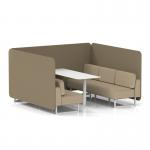 Brixworth 6 Seater Bench Booth With White Legs And White Table With White Leg In Main Line Flax Fabric - Bank Panels And Upminster Sofa SF004726