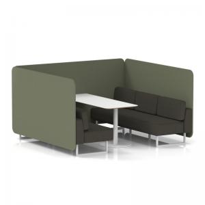 Brixworth 6 Seater Bench Booth With White Legs And White Table With
