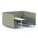 Brixworth 6 Seater Bench Booth With White Legs And White Table With White Leg In Main Line Flax Fabric - Newbury Panels And Westminster Sofa SF004728