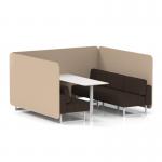 Brixworth 6 Seater Bench Booth With White Legs And White Table With White Leg In Synergy Fabric - Affix Panels And Wed Sofa SF004732
