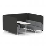 Brixworth 6 Seater Bench Booth With White Legs And White Table With White Leg In Synergy Fabric - Mix Panels And Partner Sofa SF004734