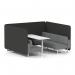 Brixworth 6 Seater Bench Booth With White Legs And White Table With White Leg In Synergy Fabric - Mix Panels And Partner Sofa SF004734