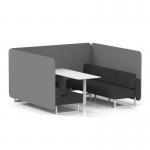 Brixworth 6 Seater Bench Booth With White Legs And White Table With White Leg In Synergy Fabric - Partner Panels And Mix Sofa SF004736