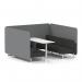 Brixworth 6 Seater Bench Booth With White Legs And White Table With White Leg In Synergy Fabric - Partner Panels And Mix Sofa SF004736