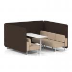 Brixworth 6 Seater Bench Booth With White Legs And White Table With White Leg In Synergy Fabric - Wed Panels And Affix Sofa SF004737