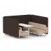 Brixworth 6 Seater Bench Booth With White Legs And White Table With White Leg In Synergy Fabric - Wed Panels And Affix Sofa SF004737
