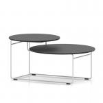 Solstice Coffee Table Black Top White Frame SOL00002