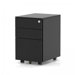 Base Mobile Steel Pedestal 3 Drawer Black ST000001