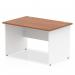 Impulse 1200 x 800mm Straight Office Desk Walnut Top White Panel End Leg TT000001