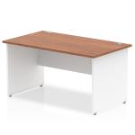 Impulse 1400 x 800mm Straight Office Desk Walnut Top White Panel End Leg TT000007