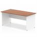 Impulse 1600 x 800mm Straight Office Desk Walnut Top White Panel End Leg TT000013