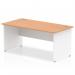 Impulse 1600 x 800mm Straight Office Desk Oak Top White Panel End Leg TT000017