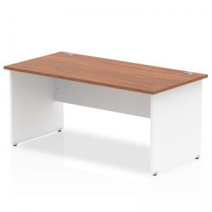 Impulse 1800 x 800mm Straight Office Desk Walnut Top White Panel End