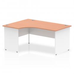 Cheap Stationery Supply of Impulse Panel End 1600 Left Hand Crescent Desk Beech Top White Panels TT000027 Office Statationery