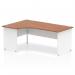 Impulse 1800mm Left Crescent Office Desk Walnut Top White Panel End Leg TT000031