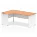 Impulse 1800mm Left Crescent Office Desk Oak Top White Panel End Leg TT000035