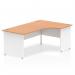 Impulse 1800mm Right Crescent Office Desk Oak Top White Panel End Leg TT000047