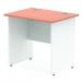 Impulse Panel End 800/600 Rectangle Desk Beech Top White Panels TT000075