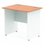 Impulse 800 x 600mm Straight Office Desk Oak Top White Panel End Leg TT000077