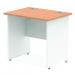 Impulse Panel End 800/600 Rectangle Desk Oak Top White Panels TT000077