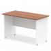 Impulse 1000 x 600mm Straight Office Desk Walnut Top White Panel End Leg TT000079