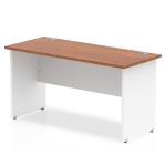 Impulse 1400 x 600mm Straight Office Desk Walnut Top White Panel End Leg TT000091