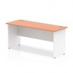 Impulse Panel End 1600/600 Rectangle Desk Beech Top White Panels