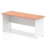 Impulse Panel End 1600/600 Rectangle Desk Beech Top White Panels TT000099