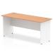 Impulse Panel End 1600/600 Rectangle Desk Oak Top White Panels TT000101
