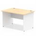 Impulse 1200 x 800mm Straight Office Desk Maple Top White Panel End Leg TT000109