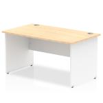 Impulse 1400 x 800mm Straight Office Desk Maple Top White Panel End Leg TT000110